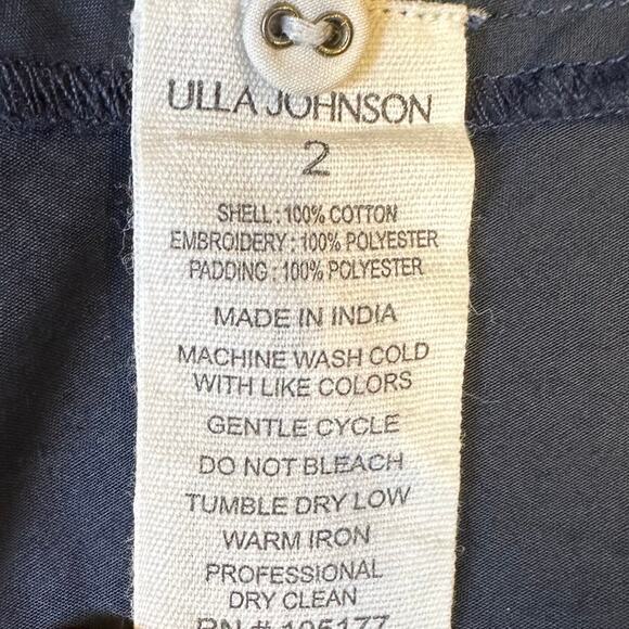 NWT Ulla Johnson Blue White Embroidery Sleeveless Button Front Nerida Midi Dress - Picture 9 of 16